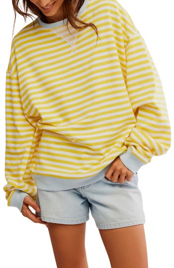 Free People Oversize Stripe Sweatshirt