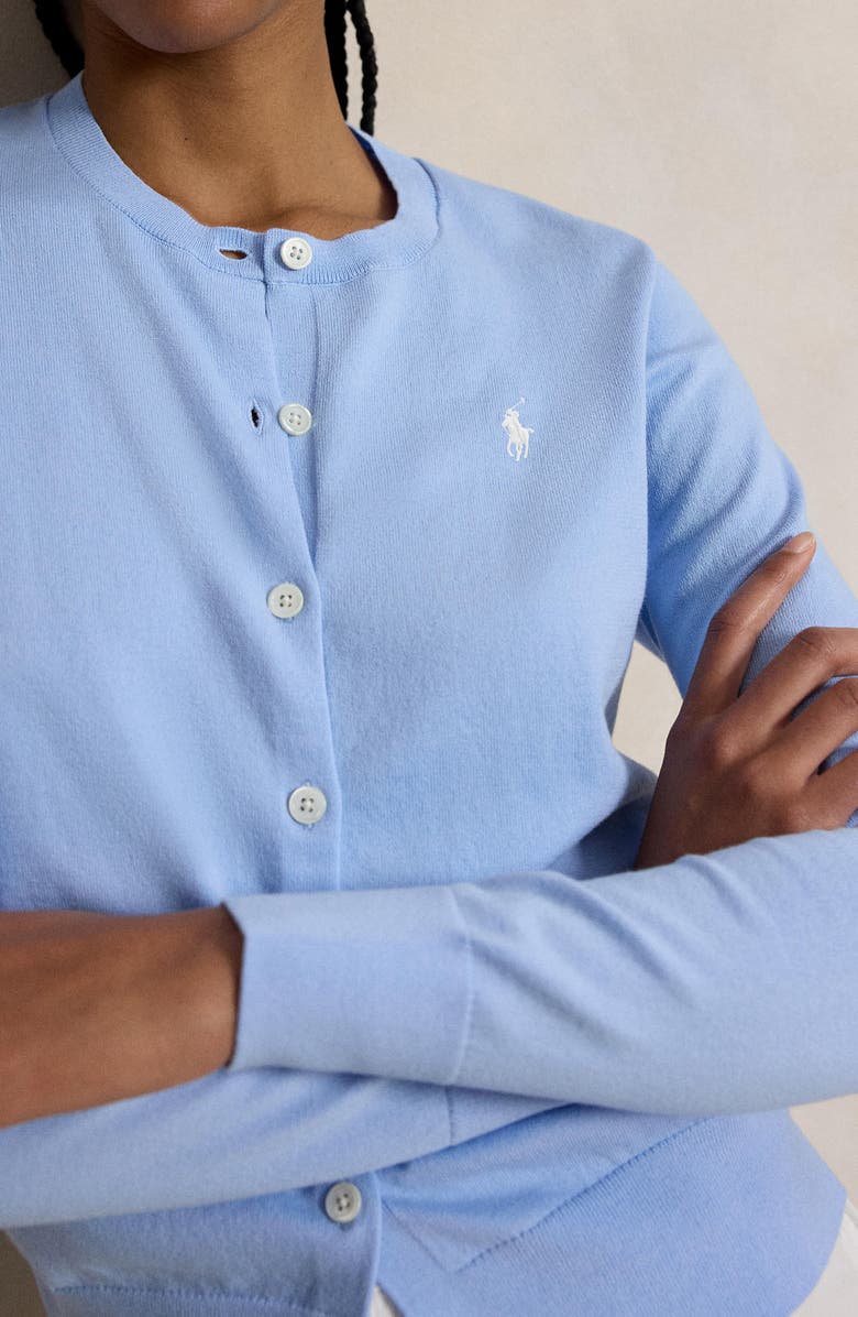 Polo Ralph Lauren Cotton Blend Crewneck Cardigan, Alternate, color, 