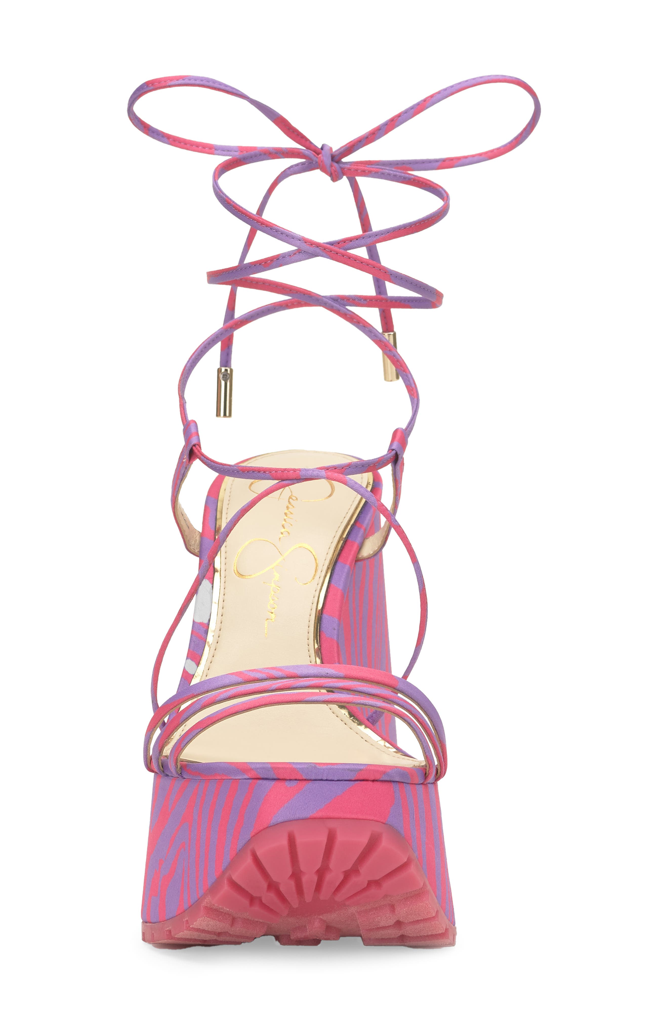 Damazy Zebra Platform Sandal, Alternate, color, LAVENDER ROSE