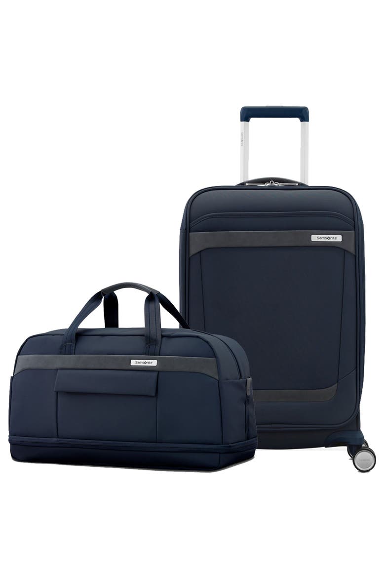 Elevation Softside 2 Piece Set Duffel & Expandable 22" Carry On Lugage, Main, color, Midnight Blue