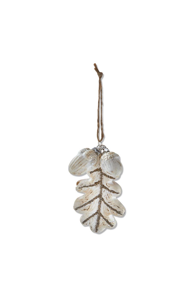 tag White Leaf Christmas Tree Ornament Decorative Holiday Decor, Main, color, White