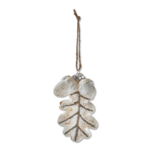 White Leaf Christmas Tree Ornament Decorative Holiday Decor