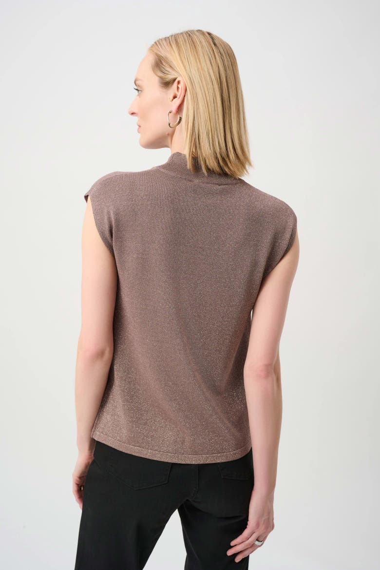 Sweater Knit Sleeveless Pullover with Iron-On Detail, Alternate, color, mink/gold