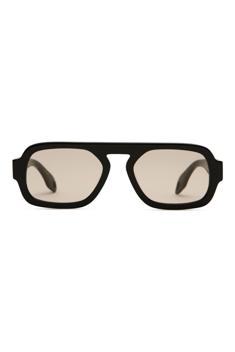Jane Mini 52mm Aviator Sunglasses, Main, color, GLOSS BLACK