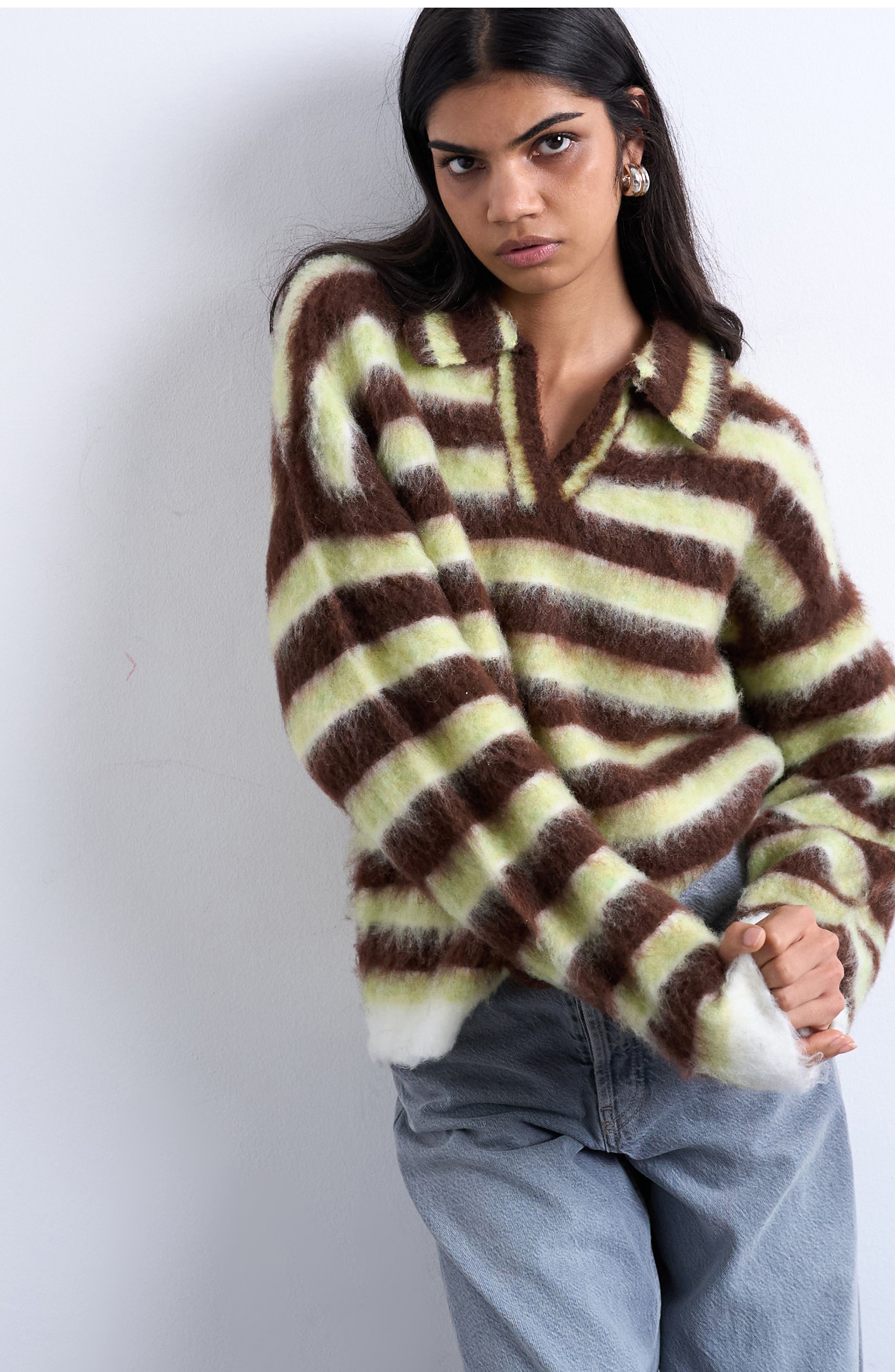 Fluffy Polo Sweater
