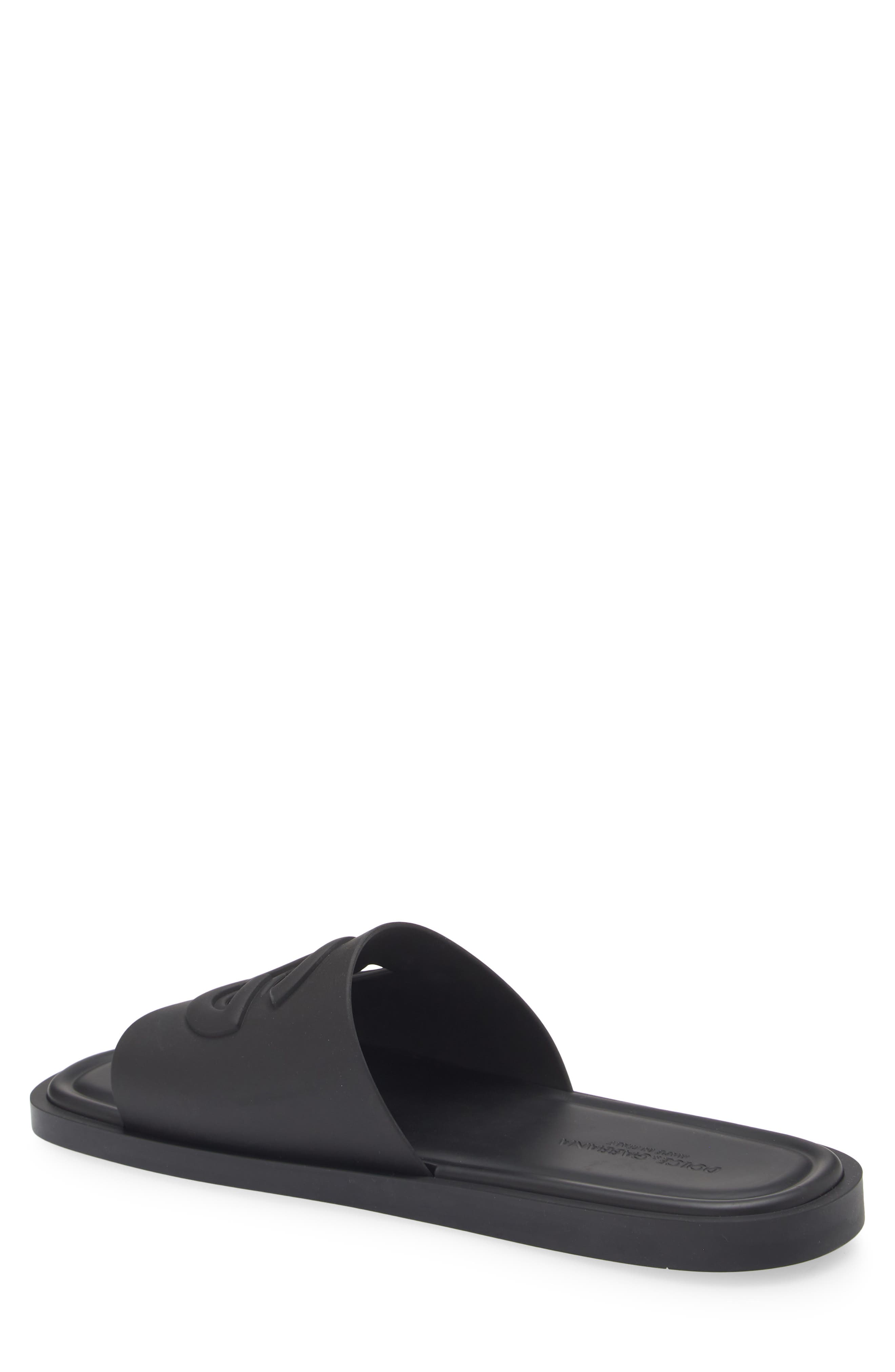Dolce&Gabbana Beachwear Slide Sandal, Alternate, color, Nero
