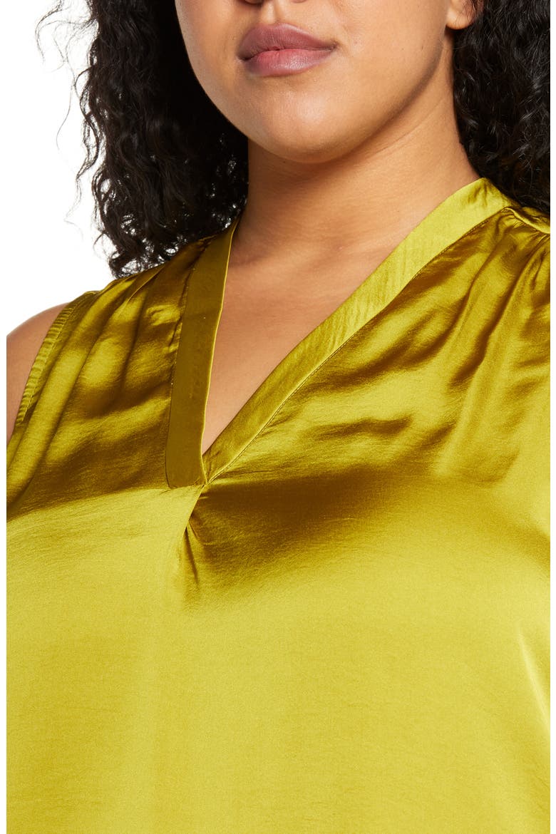 V-Neck Rumple Blouse, Alternate, color, AVOCADO