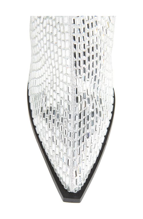 Azalea Wang Driven Crystal Western Boot In Silver