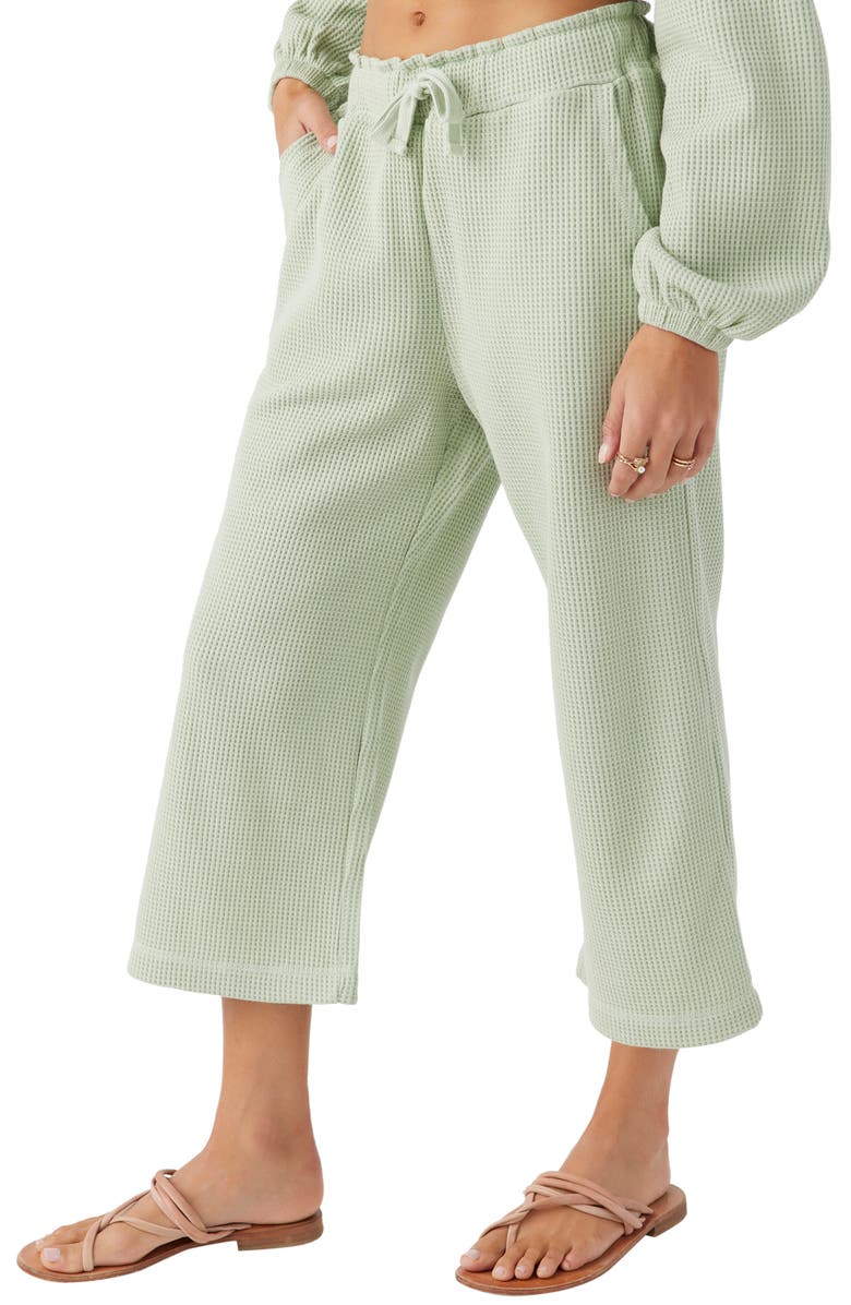 O'Neill Tour Waffle Knit Crop Pants, Alternate, color, Desert Sage