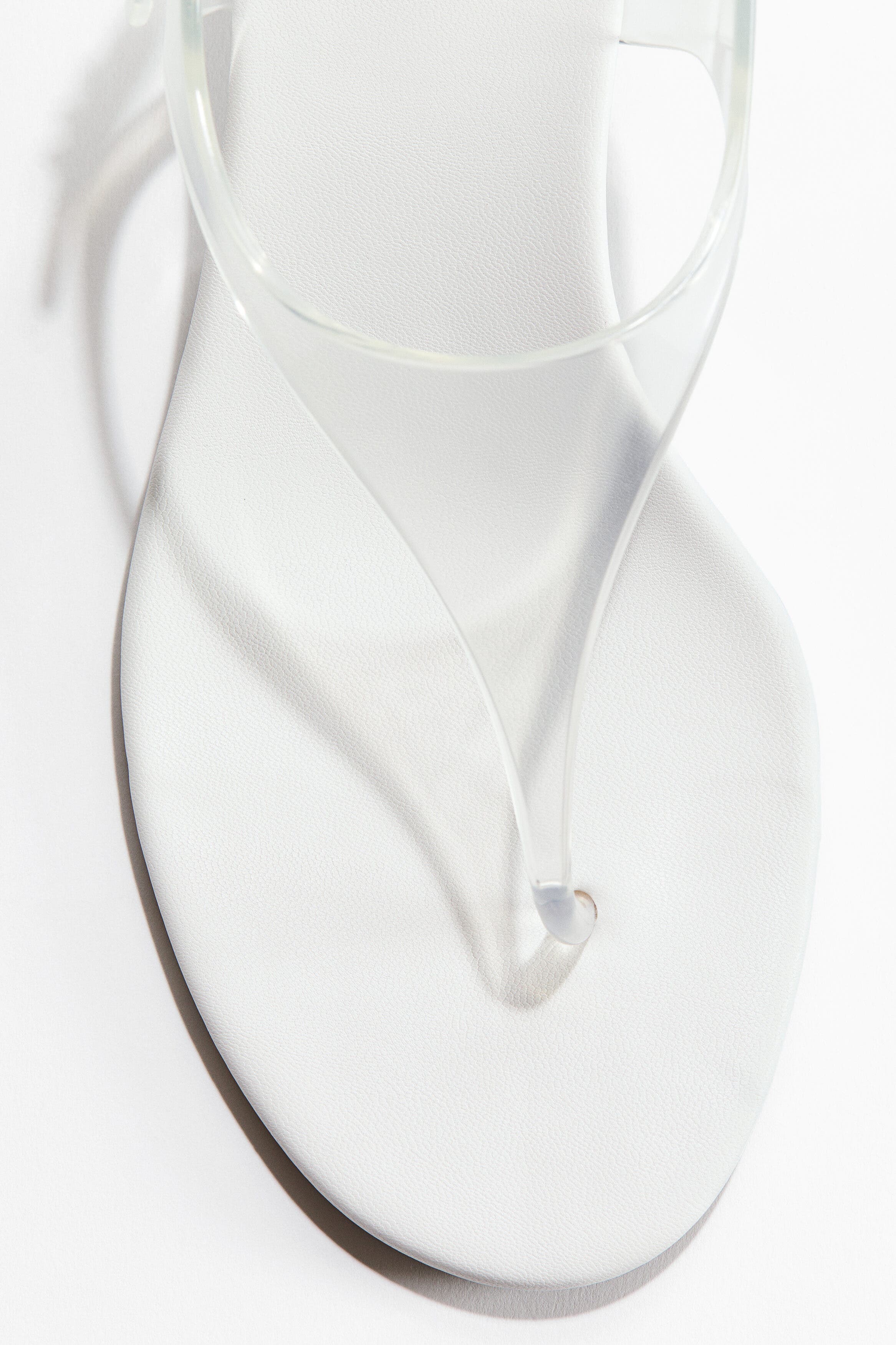H&M Kitten-heeled Sandals, Alternate, color, White/Transparent