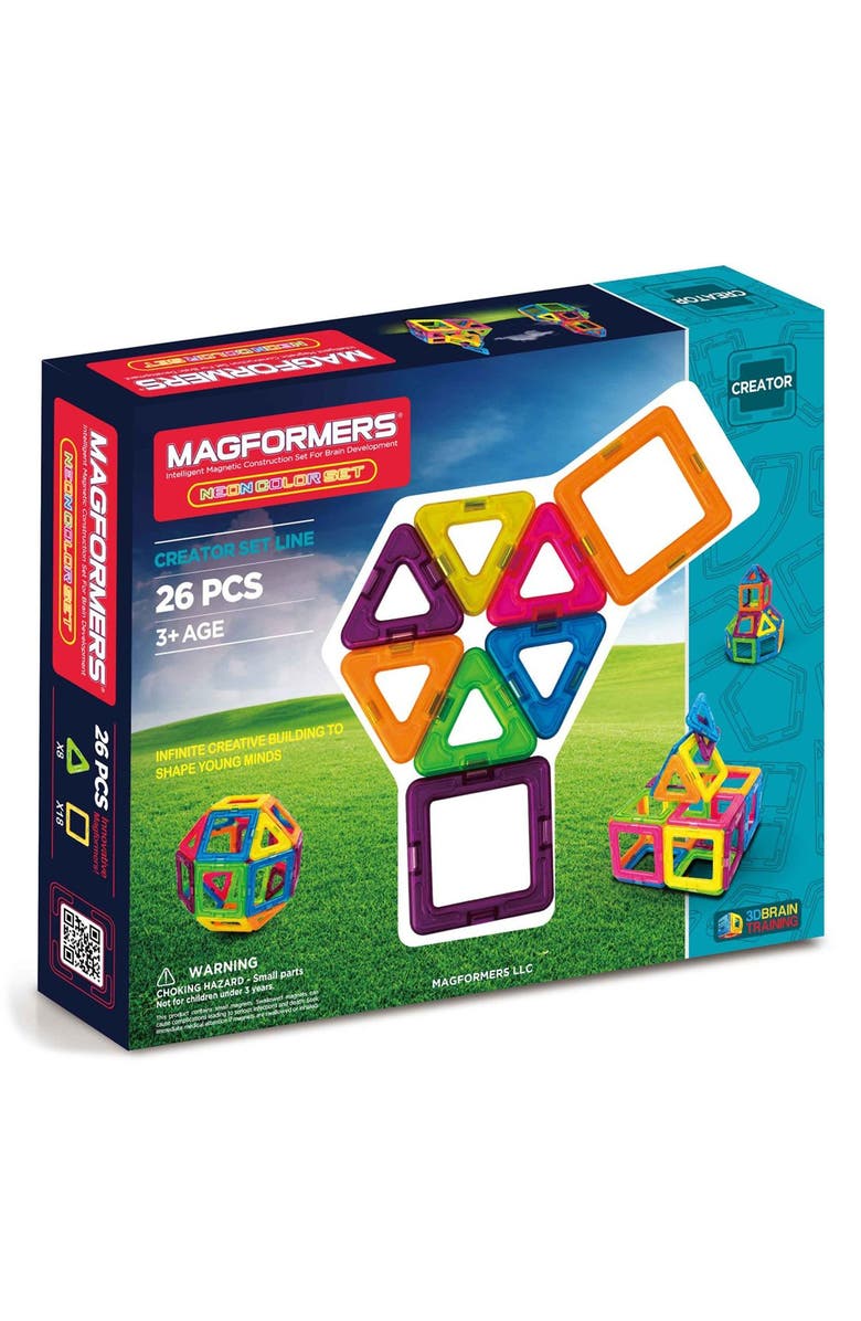 Magformers 'Creator' Neon Magnetic 3D Construction Set, Main, color, 