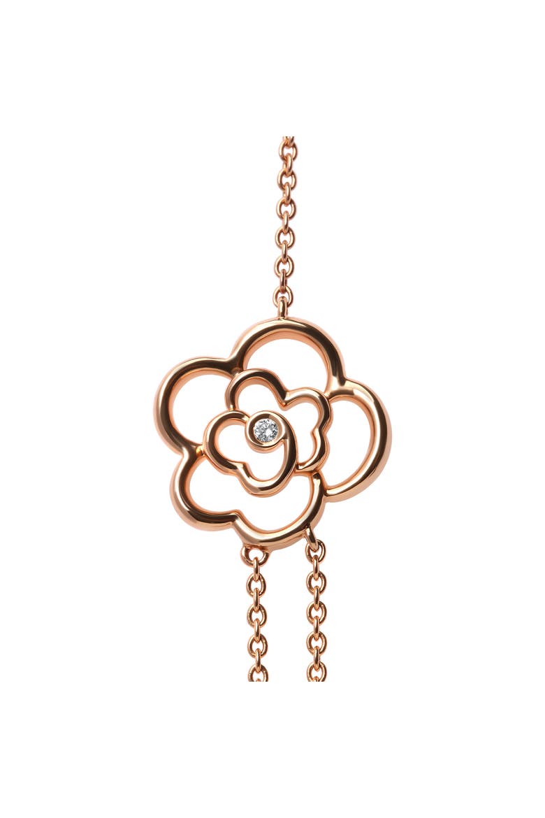 Gold 1/2 Cttw Diamond and Pearl Double Strand Station Necklace, Alternate, color, Pink