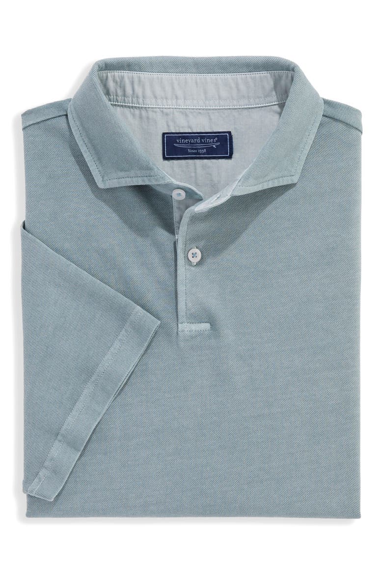 Lived-In Piqué Polo, Alternate, color, SHALE GRAY