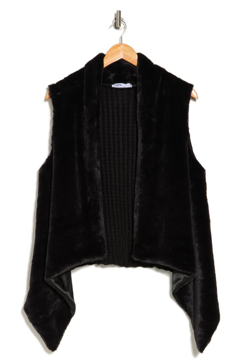 NORDSTROM RACK Faux Fur Mixed Media Vest, Alternate, color,