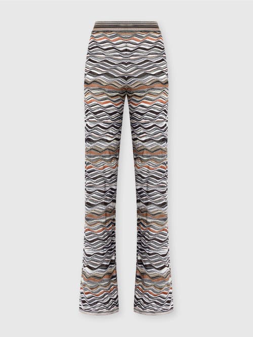 Missoni Womens Beige And Brown Tones Graphic-pattern Flared Knit Trousers In Multi