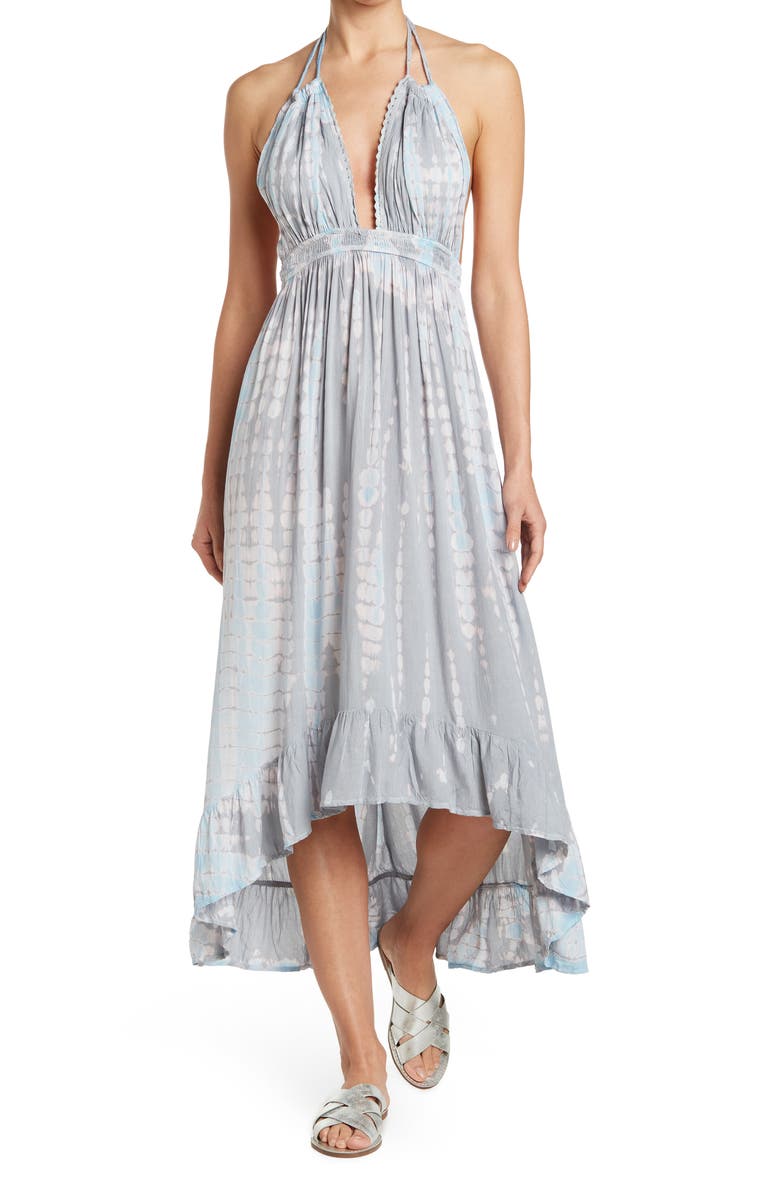 BOHO ME Tie Dye Maxi Halter Dress, Main, color, 