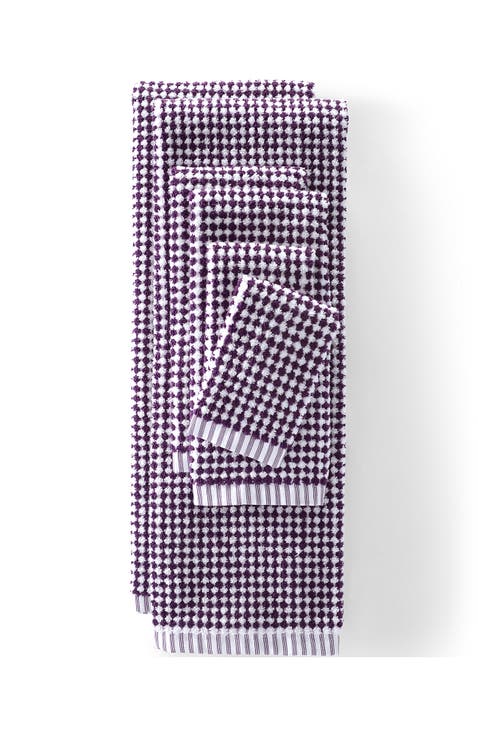 Quick-Dry Cotton Textured Gingham Hand Towel