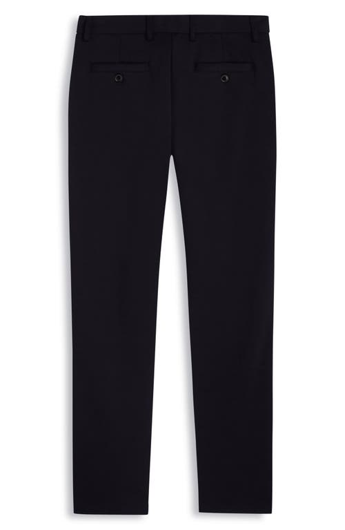 Bugatchi Slim Tailored Fit Flat Front Soft Touch Knit Dress Pants In Black