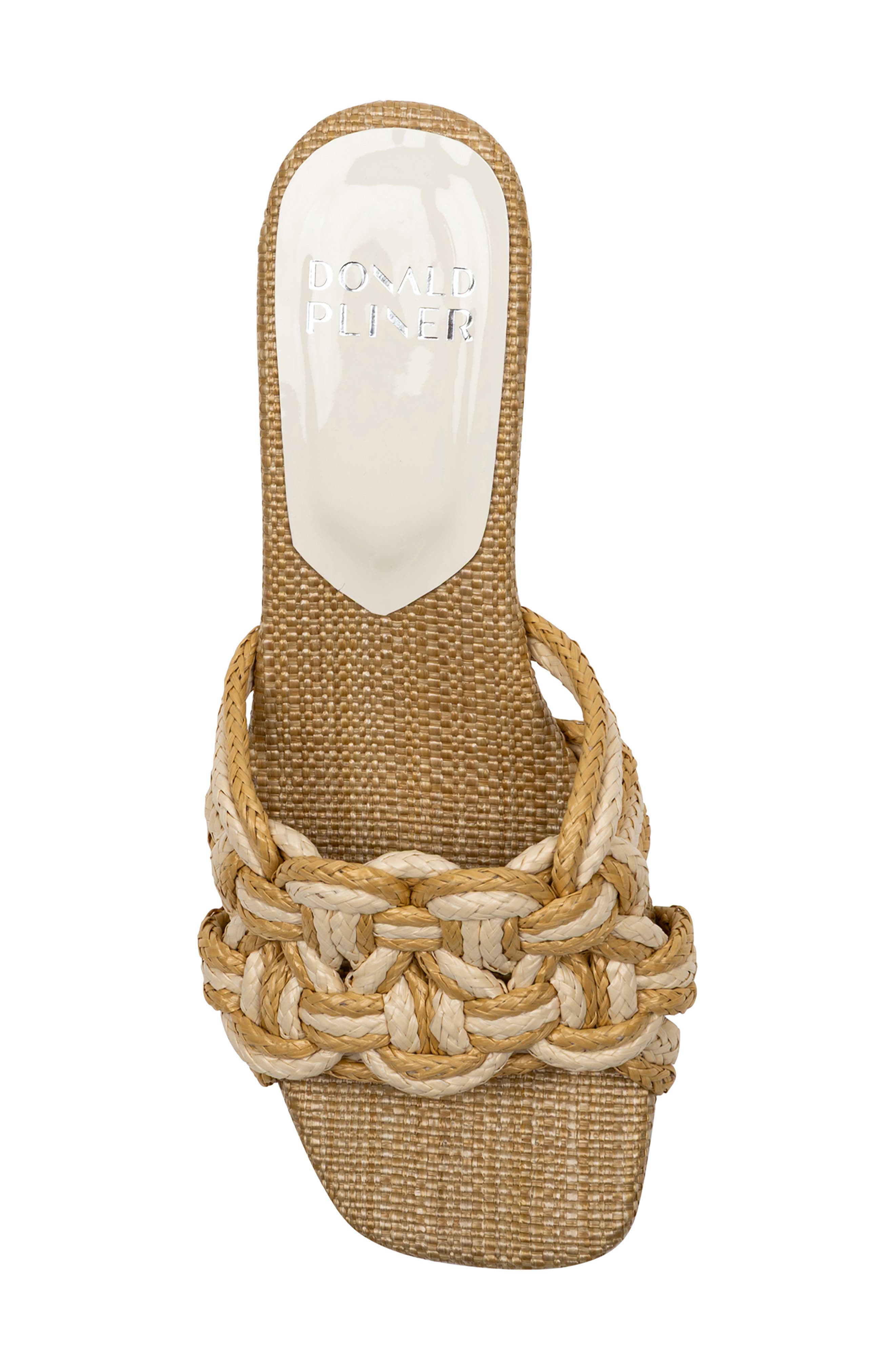Raffia Kitten Heel Slide Sandal, Alternate, color, BONE/ NATURAL