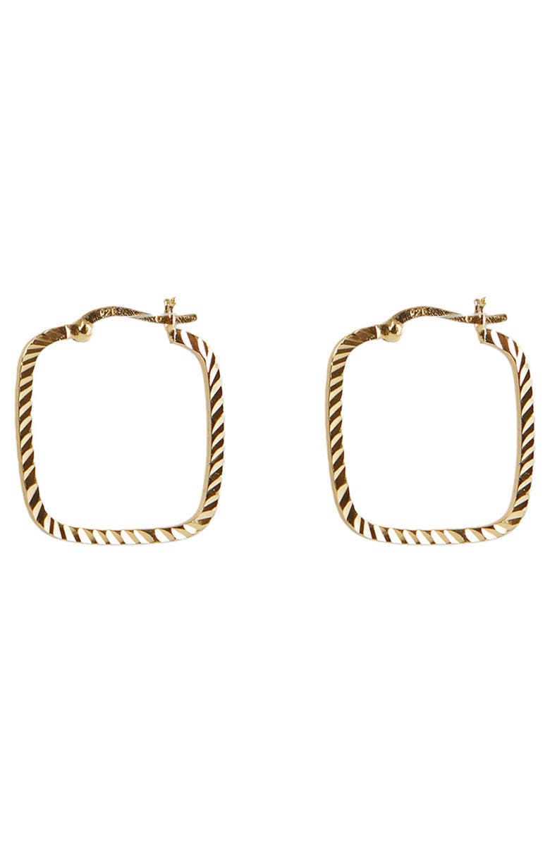 Argento Vivo Sterling Silver Diamond Cut Square Hoop Earrings, Alternate, color, 