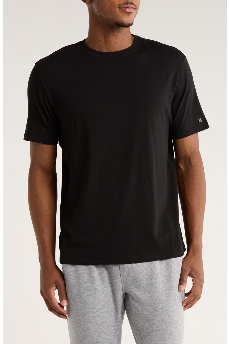 Stretch Cotton Activewear T-Shirt, Main, color, BLACK