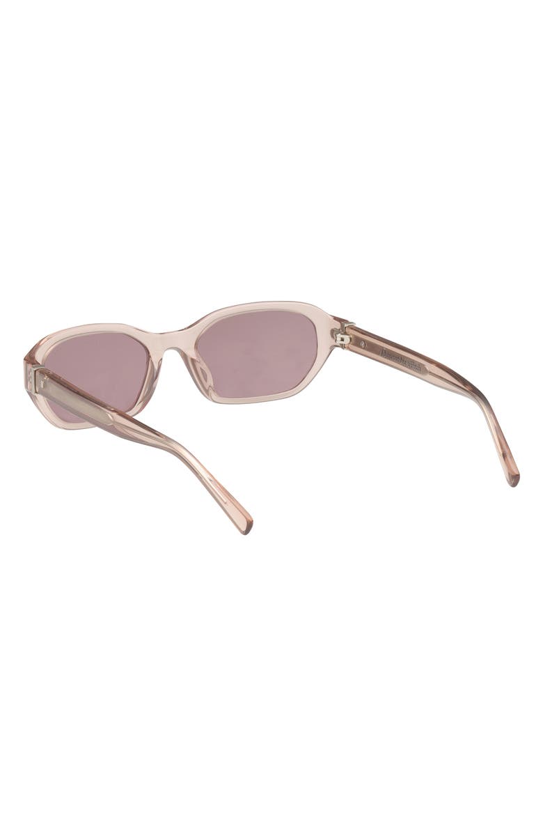 ABERCROMBIE & FITCH 52mm Oval Sunglasses, Alternate, color, Shiny Beige / Plum Lens