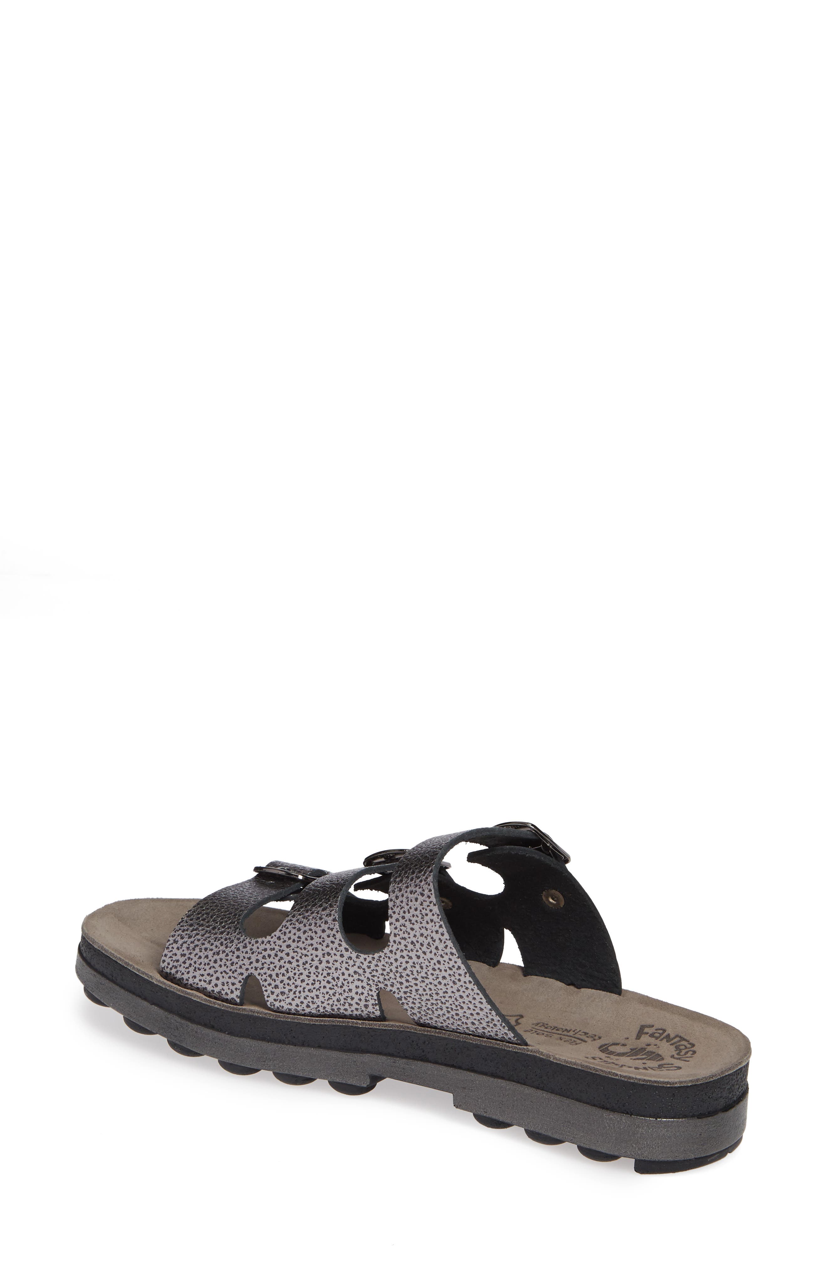 Stella Slide Sandal, Alternate, color, BLACK DOTS LEATHER