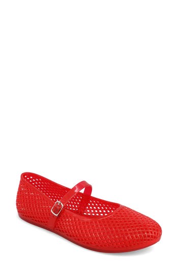 Shop Mia Gianne Jelly Mary Jane Flat In Red