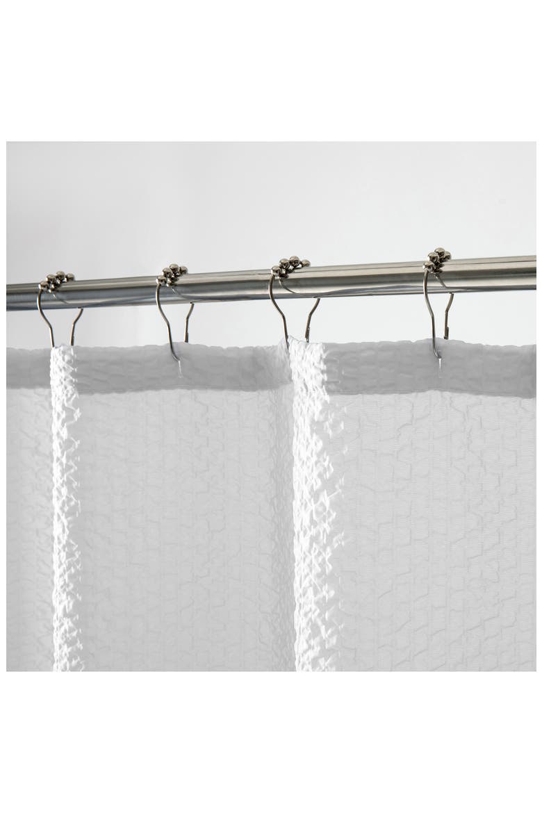 Textured Shower Curtain, Alternate, color, WHITE