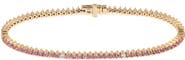 Adina Reyter Pink Sapphire & Diamond Tennis Bracelet