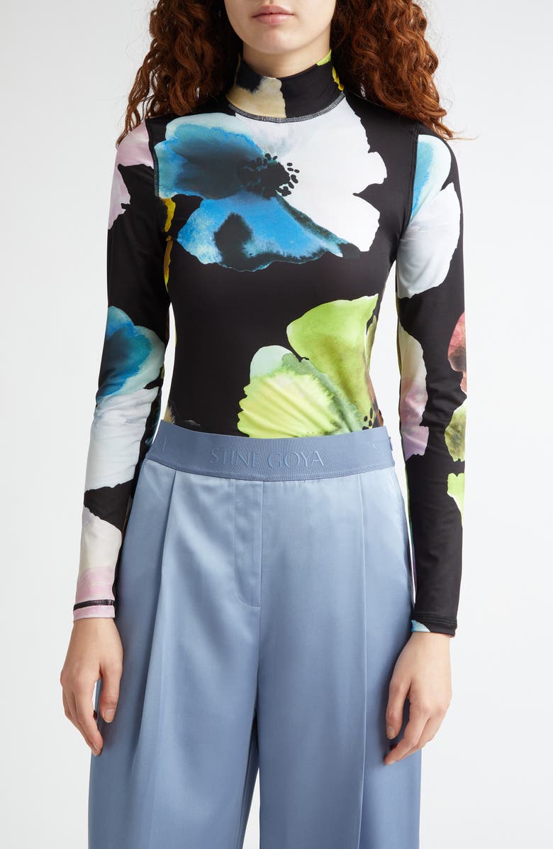 Stine Goya Watercolor Bloom Jersey Top, Main, color, 