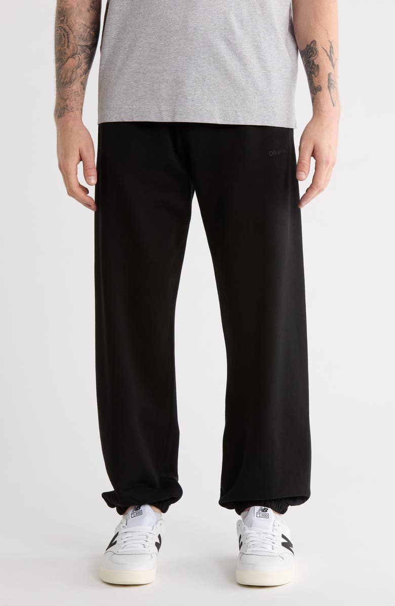 Off-White Diagonal Tab Slim Sweatpants, Main, color, Black