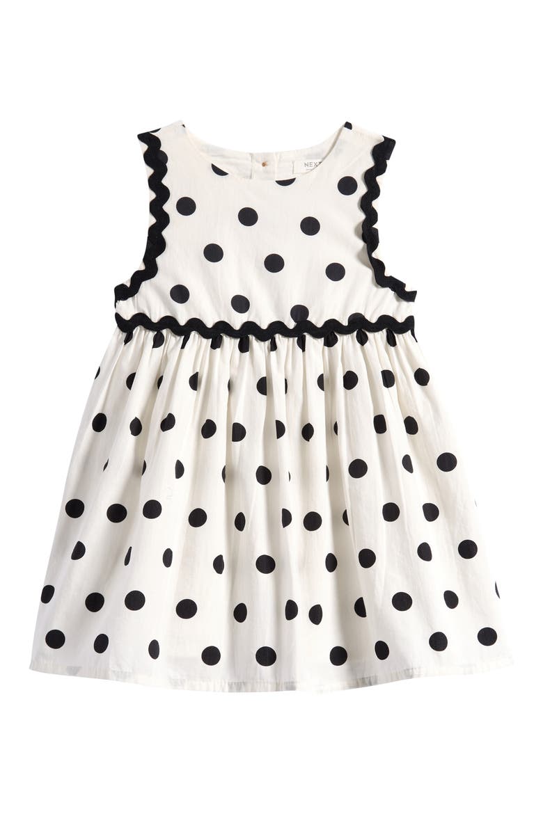 Polka Dot Rickrack Dress, Main, color, WHITE MULTI