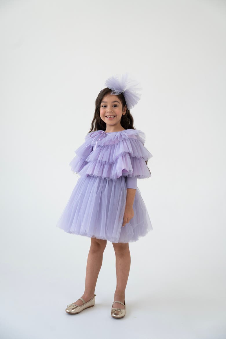 Cloud Tulle Dress Set, Alternate, color, Purple Bloom