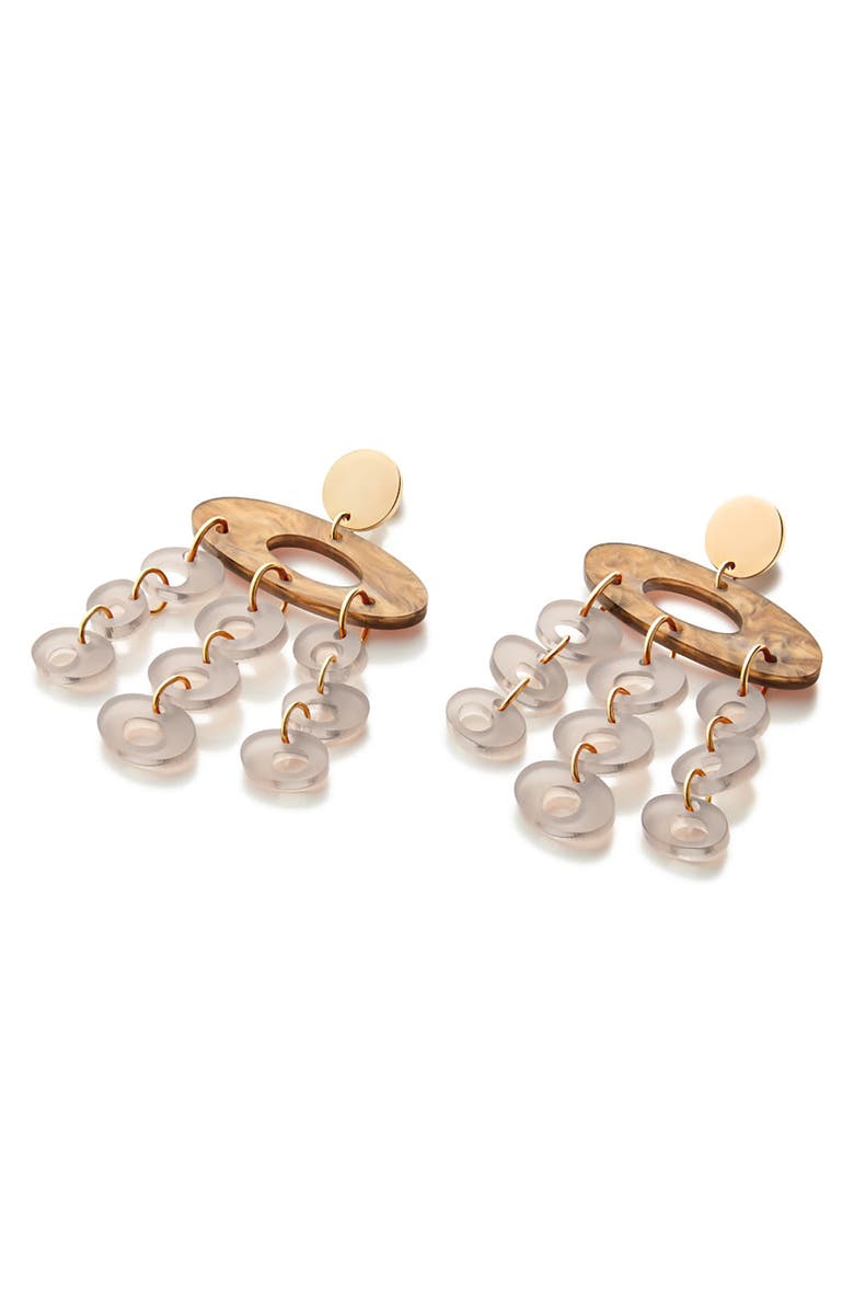 Toolally Hepworth Chandelier Earrings - Mocha & Champagne, Alternate, color, Mocha & Champagne