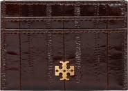 Tory Burch Charlie Eel Embossed Leather Card Case