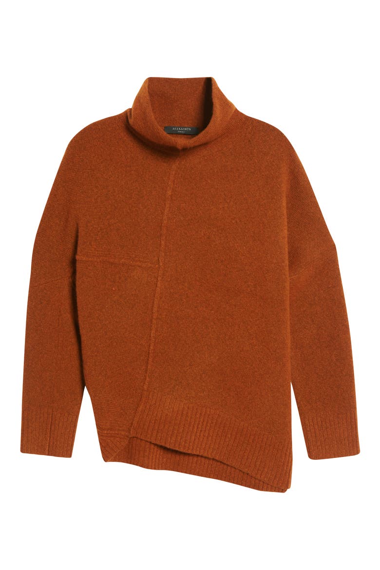 Lock Roll Neck Wool Blend Sweater, Alternate, color, COPPER