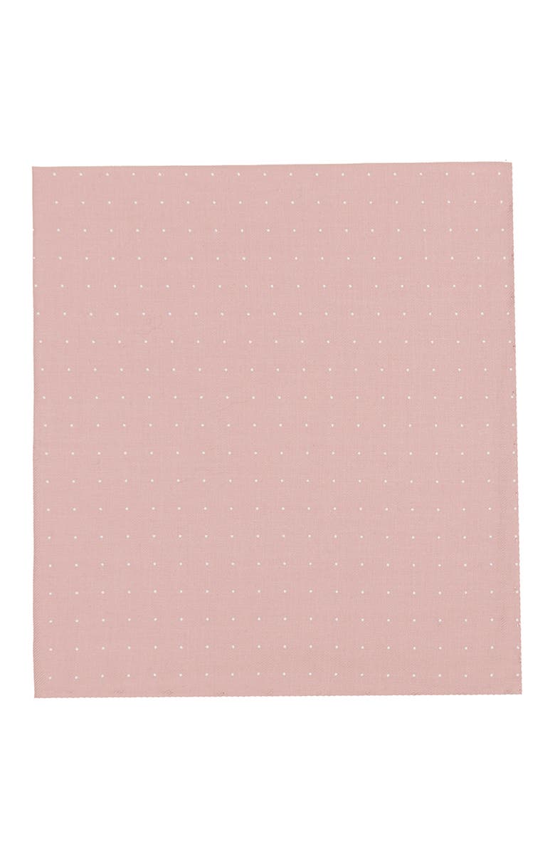 Brooklyn Brigade Dot Cotton Pocket Square, Main, color, Rose Quartz