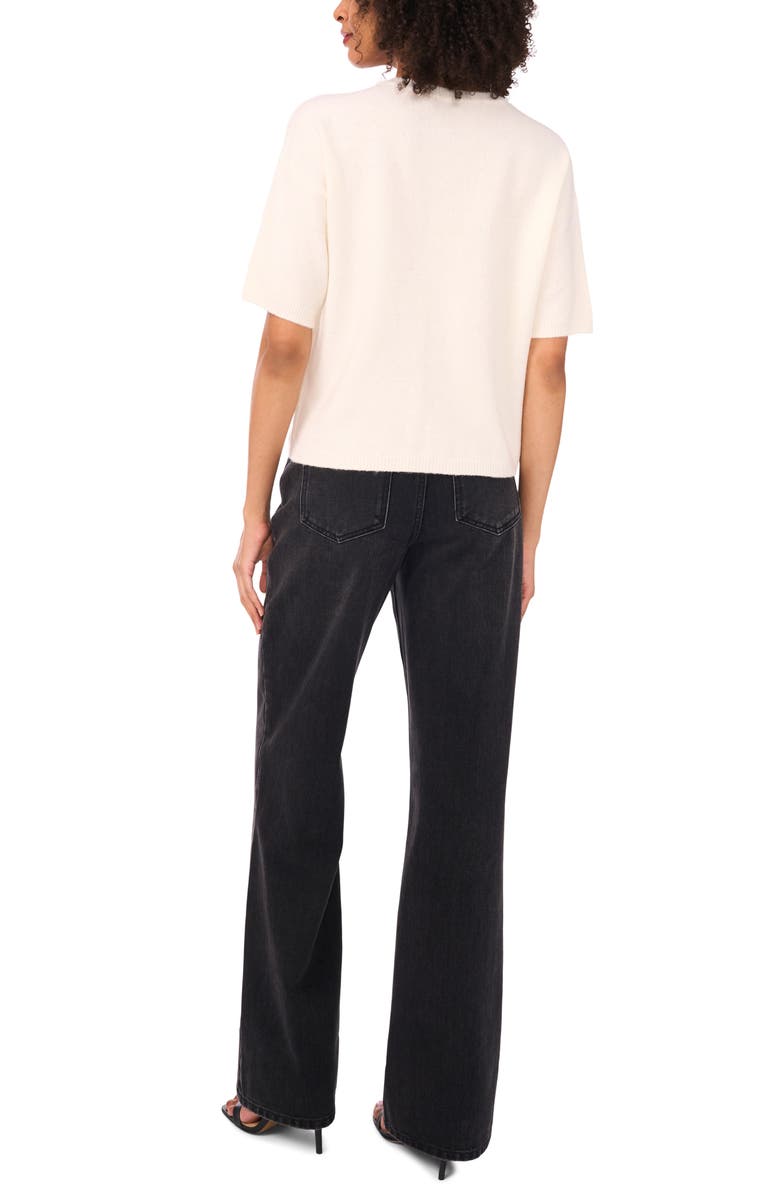 1.STATE Short Sleeve Cardigan, Alternate, color, Buttercream