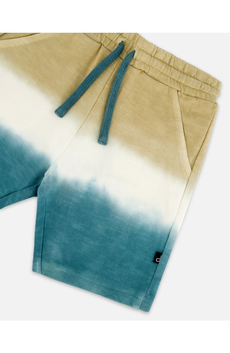 Deux par Deux Little Boy's French Terry Short Gradient Beige And Teal, Alternate, color,