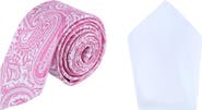 Trafalgar Sobee Paisley Silk Necktie & Sutton Pocket Square Bundle