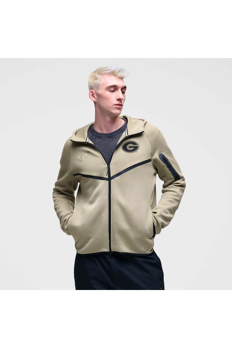 Men's Nike Olive Georgia Bulldogs Tech Fleece Full-Zip Windrunner Hoodie, Main, color, Olive