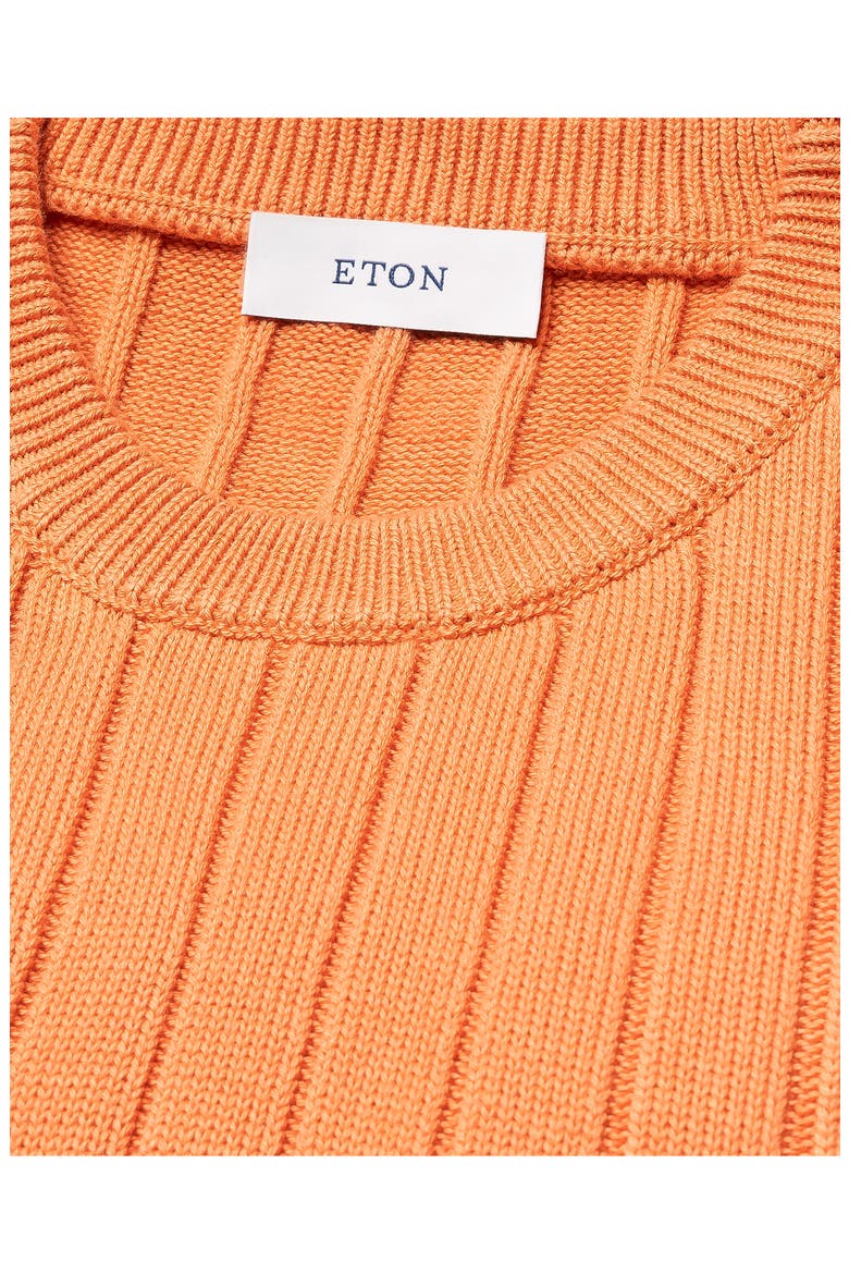 Rib Knit Cotton Crewneck Sweater, Alternate, color, MEDIUM ORANGE