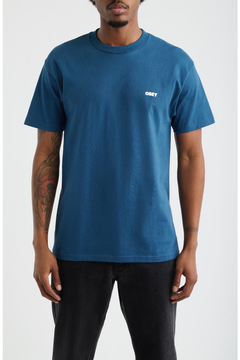 Visual Studios Flower Graphic T-Shirt, Main, color, HARBOR BLUE