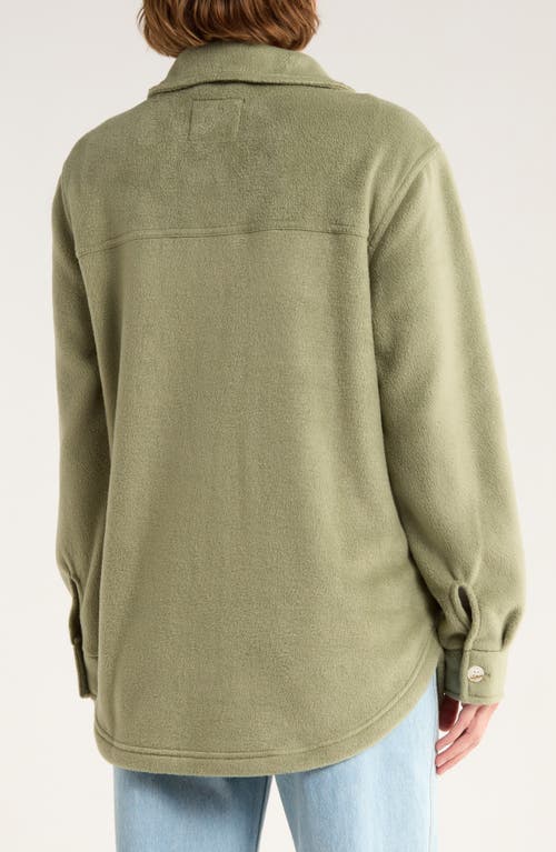 Thread & Supply Polar Fleece Shacket In Green