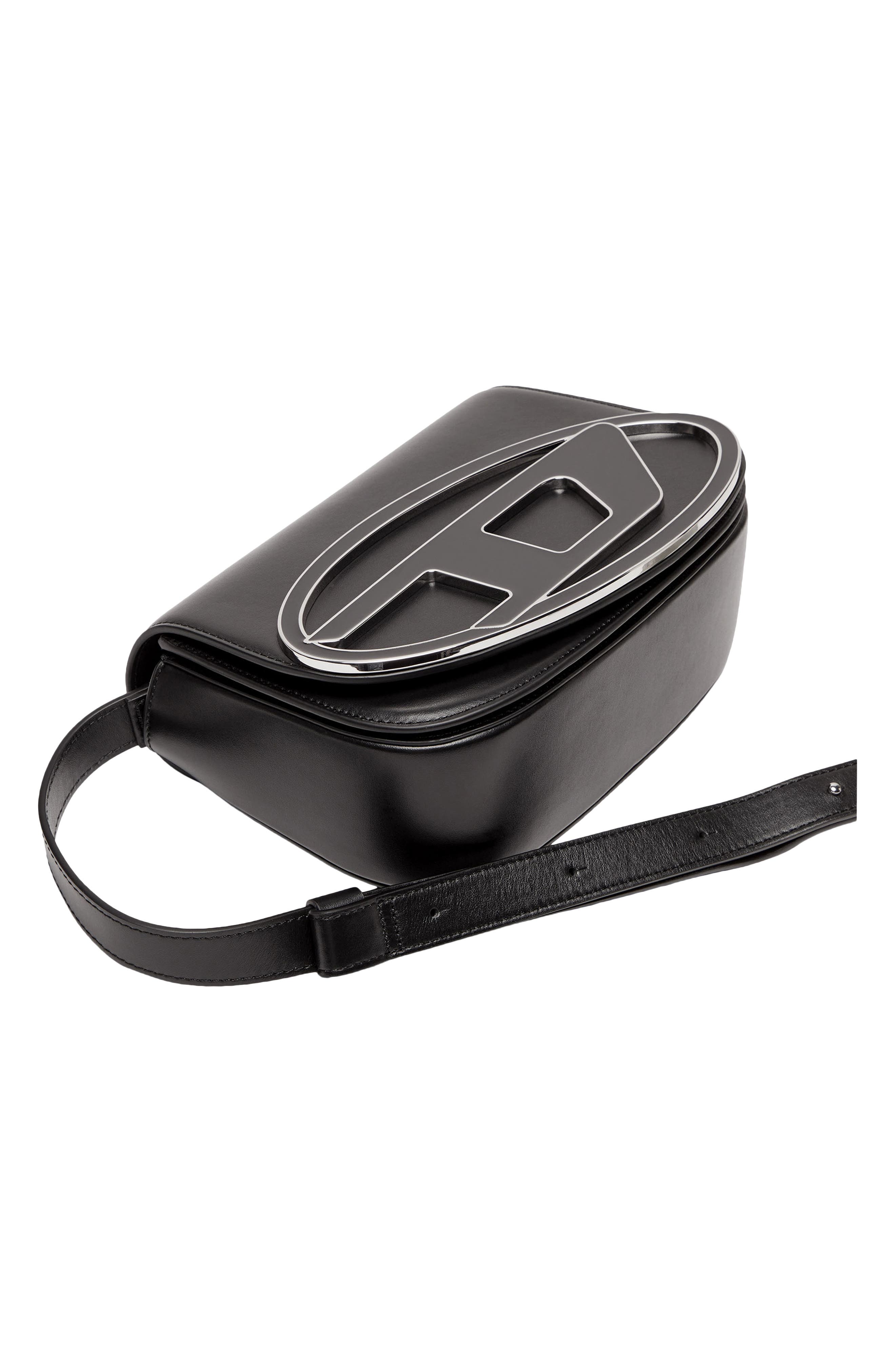 1DR Leather Shoulder Bag, Alternate, color, BLACK