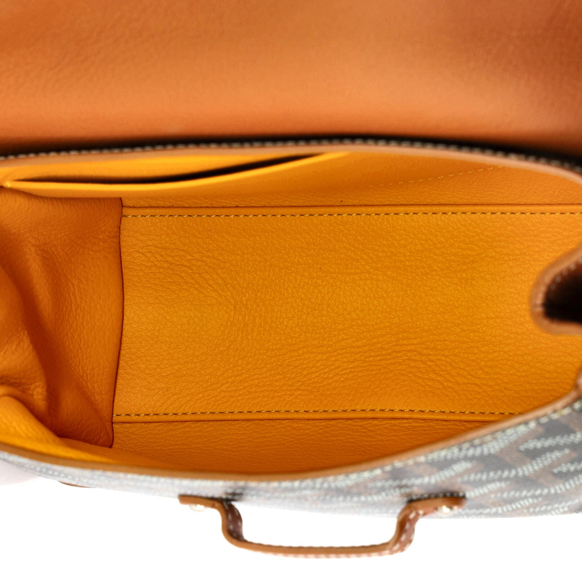 Pre-Owned Goyard Saigon Top Handle Bag Coated Canvas with Leather Mini, Alternate, color, Brown