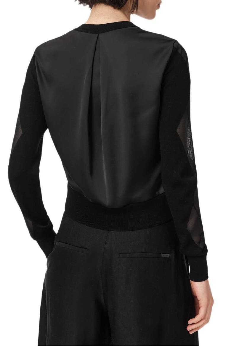 Bern Argyle Merino Wool Cardigan, Alternate, color, BLACK