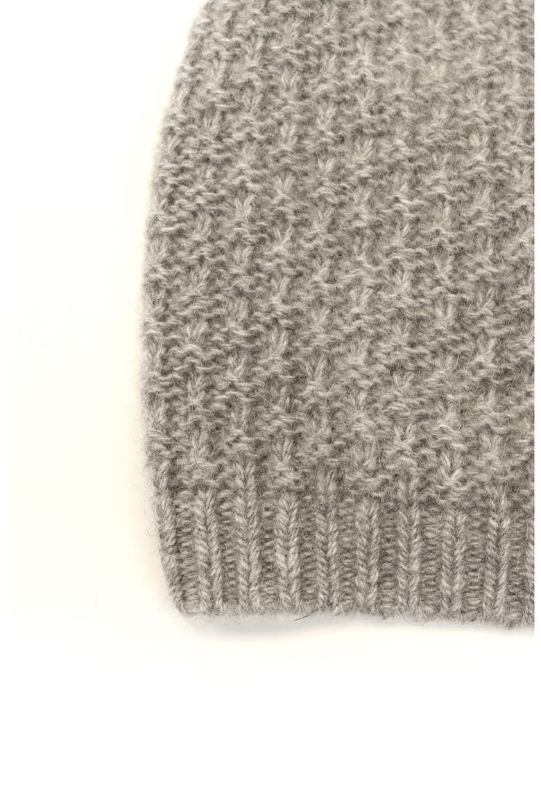 Raindrop Stitch Cashmere Beanie, Alternate, color, LT HT GREY