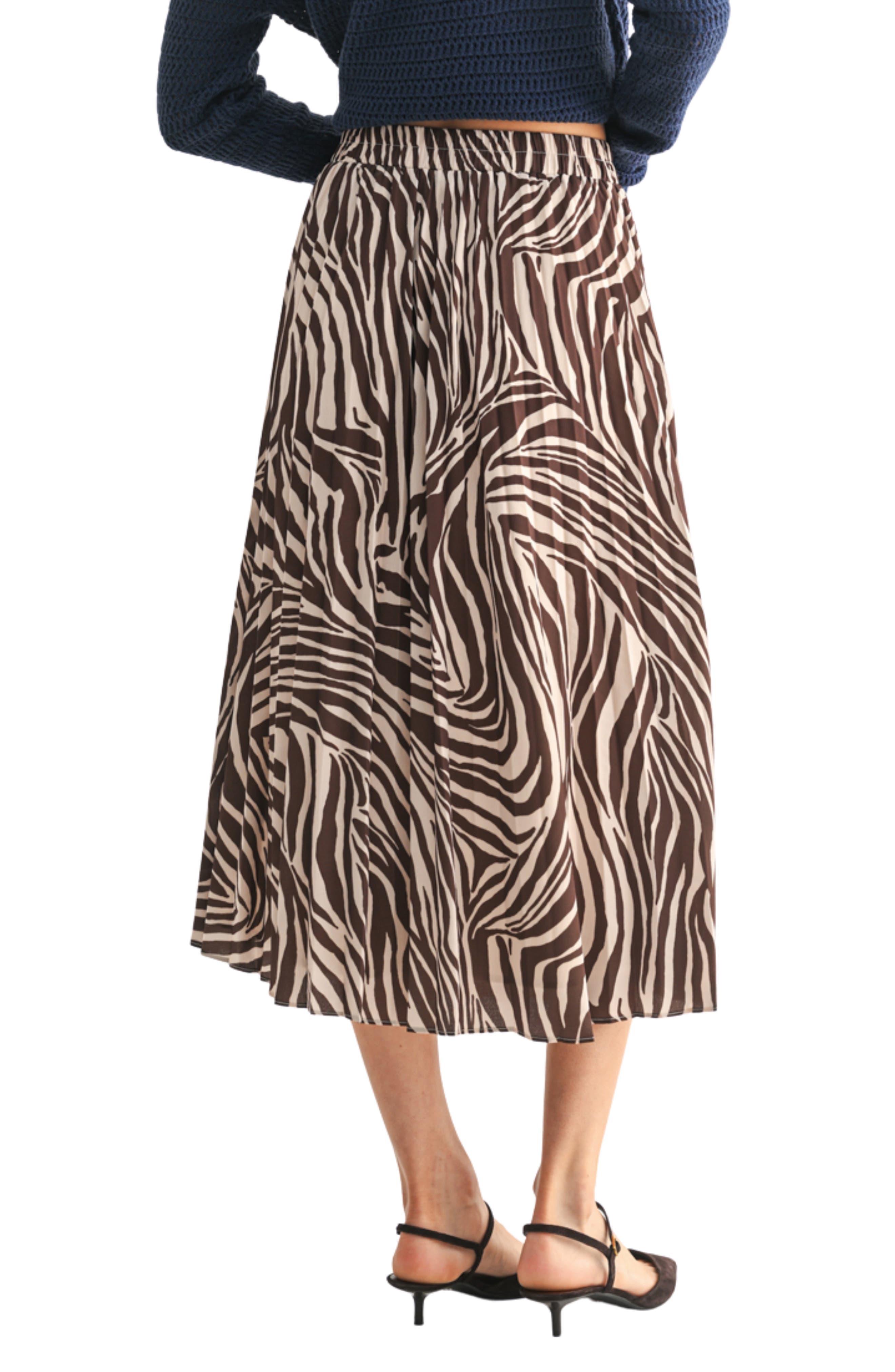 Zebra Pleated Midi Skirt (Women) | Nordstromrack